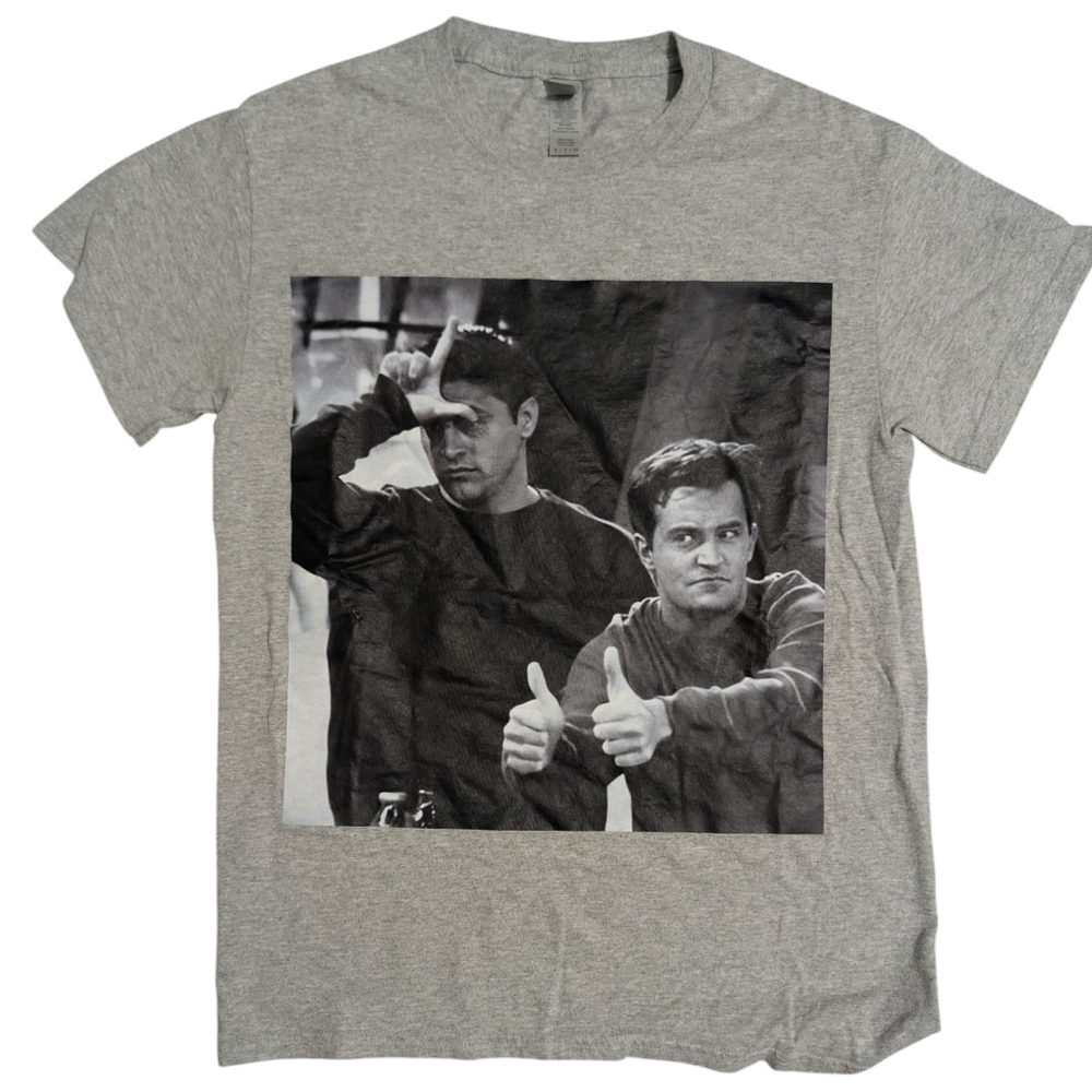 Friends Joey & Chandler Gray Short Sleeve T-Shirt Small